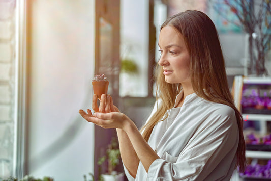 a young woman showing adaptogens`s benefits